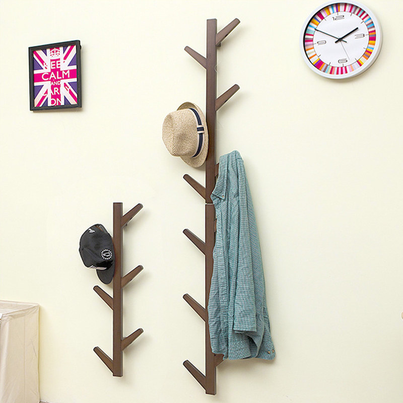 Coat rack home living room bedroom room simple solid wood coffee shop wall decorations European wall hanging