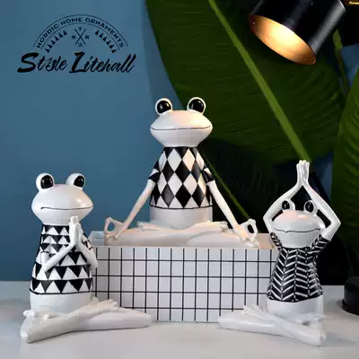ins Nordic yoga frog resin decoration Home soft decoration TV cabinet wine cabinet office creative decoration