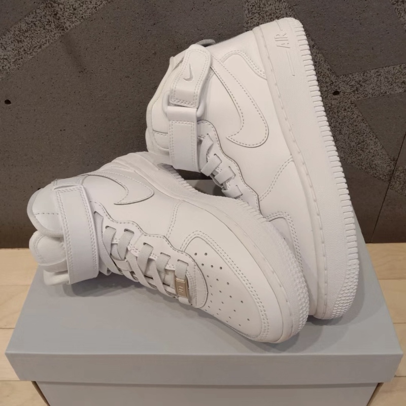 Nike/Nike Air Force 1 High-Top White Sneakers for Older Children, Versatile Casual Sports Sneakers 1193