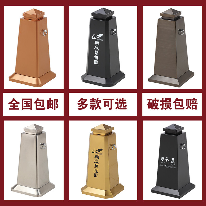 Reflective road cone safety warning column Hotel mall prohibits parking barrier property stainless steel isolated pier square cone