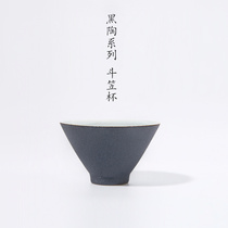 Special ceramic cup Zen style black tea cup Master cup Tea cup Individual single cup Black Pottery incense cup