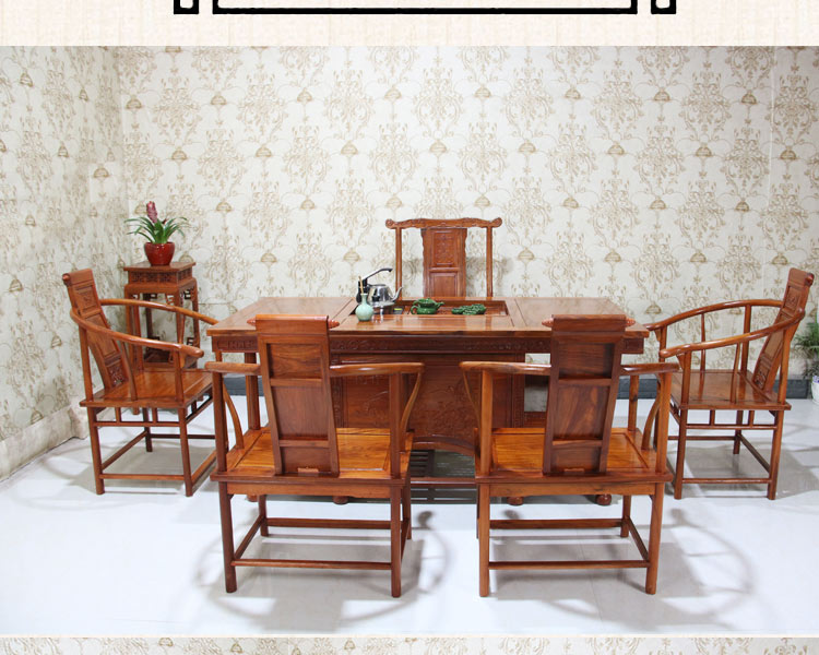 Mahogany bàn ghế trà kết hợp gỗ hồng mộc châu Phi Trung Quốc cổ gỗ Kung Fu bàn trà bàn trà bàn cà phê - Bàn trà bàn sofa gỗ tự nhiên