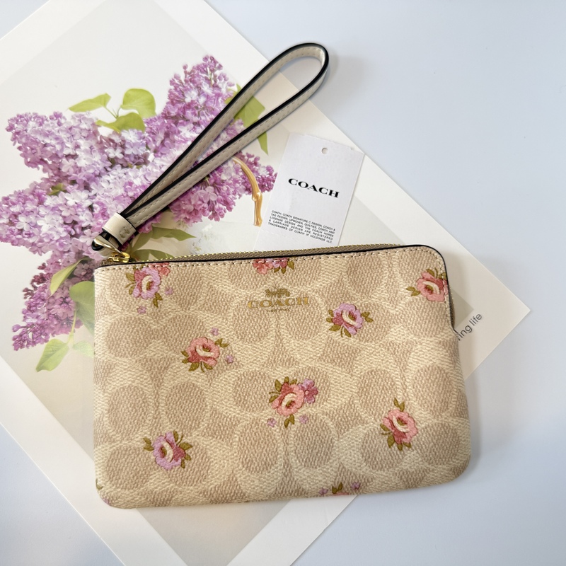 Domestic In-Stock Coach Women's New Star Coin Purse Single Zipper Small Handbag Wrist Bag Clutch Bag