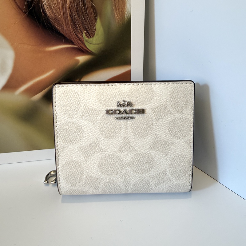 Coach New Women's Chambray Folding Zipper Wallet Card Holder Valentine's Day Gift in Stock Domestically