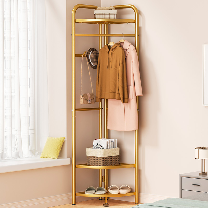 Corner Clothes Rack for Bedroom, Home Use Wall-Mounted Clothes Hanger, Simple Clothes Drying Rack, Light Luxury Coat Rack