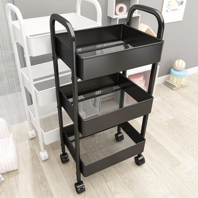 Trolley storage rack floor multi-storey home bedroom baby mobile snack kitchen multi-functional storage storage rack