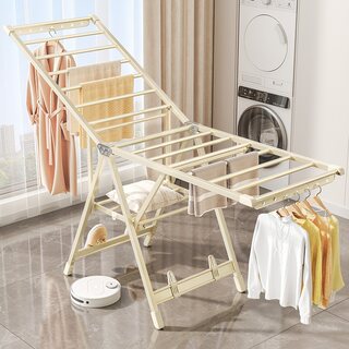 Aluminum Alloy Clothes Drying Rack, Foldable, for Indoor Use, Balcony Clothes Rack, Outdoor Clothes Drying Rack, Quilt Drying Rack