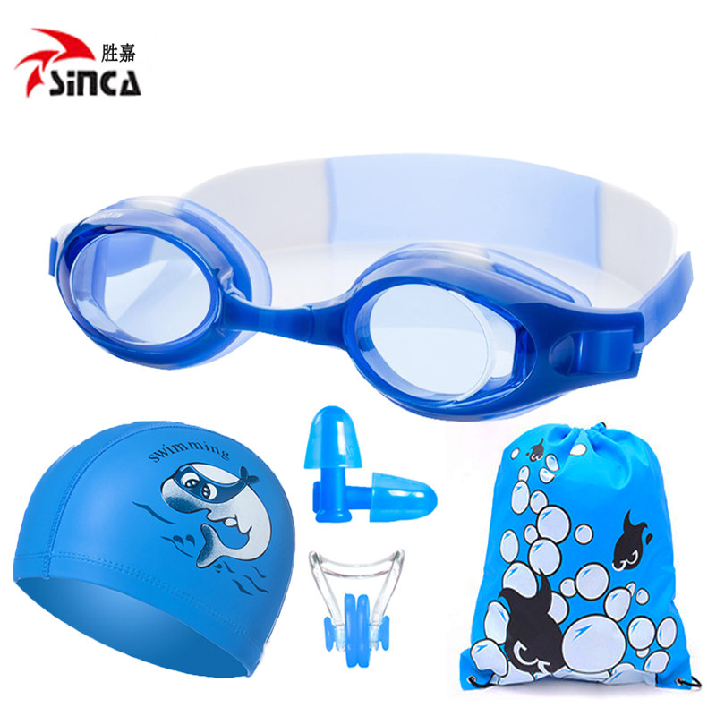Water Naughty Professional Children Swimming Goggles Waterproof Anti-Fog High-definition Boy Girl Child Swim Glasses Bathing Cap Suit
