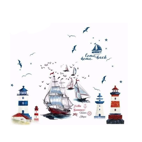 Морская наклейка, постер на стену, скандинавский стиль