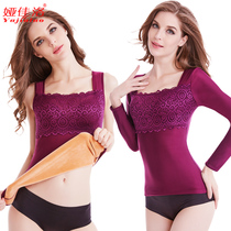 Warm underwear thickened with velvety autumn winter self-heating tight cotton vest blouses lady jersey undershirt