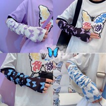 Summer thin sunscreen sleeves hot girls female cute cartoon ins tide ice sleeves All-match ice silk arm guard gloves sleeves