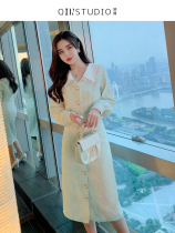 2021 autumn and winter Ramie womens two-piece set high-end socialite careful Machine covering abdomen foreign style temperament fashion skirt