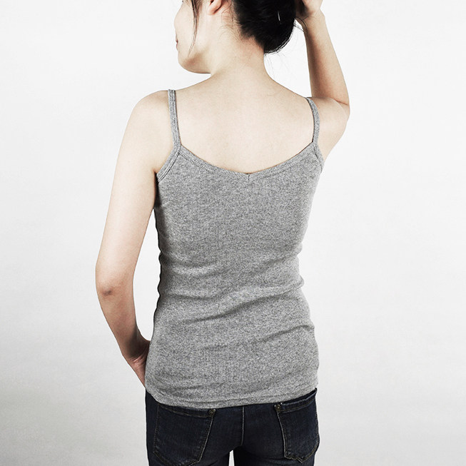 2022 autumn new women's slim sexy double V-neck backless short bottoming shirt camisole pure cotton winter outer wear