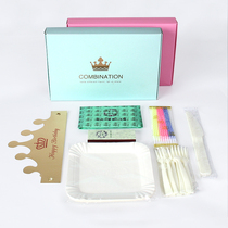 Disposable cake knife and fork plate set 5 plates 5 forks 1 knife Birthday cake plate Plastic dessert knife and fork plate