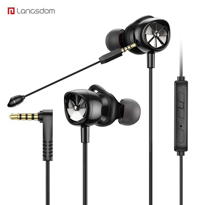 Lanserton G200X electric race high-definition dual-wheat line control in ear-style sound-resolution high sound quality game eating chicken headphones-Taobao