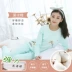 Mori trống trong quần áo bé trai cotton mùa thu bé gái 8-15 tuổi cotton Lycra bé gái cổ tròn mùa thu và bộ đồ lót mùa đông - Quần áo lót