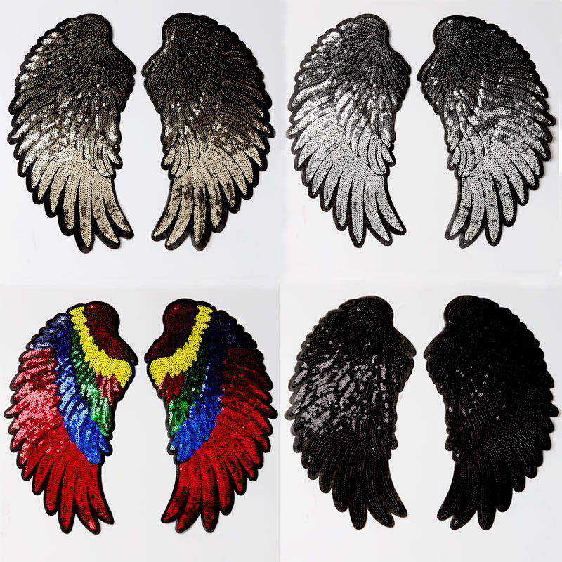 Large number multicoloured bright sheet Wings Pattern Cloth Sticker t-shirt Back Decorations Repair Breaking Hole-bead sheet Broken Hole Patch