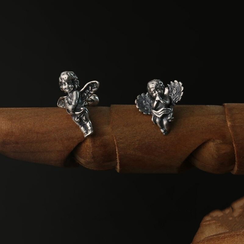 Men's and Women's Earrings, Couple's Little Angel Earrings, European and American Style, Niche Earrings, Trendy Accessories