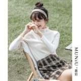 Твердый цвет наполовину водонекожная рубашка для женщин 2023 Осень Новая стройная и универсальная рубашка для рубашки нижнего белья