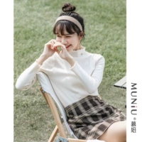 Твердый цвет наполовину водонекожная рубашка для женщин 2023 Осень Новая стройная и универсальная рубашка для рубашки нижнего белья