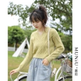 Осенний японский короткий свитер, 2023, оверсайз