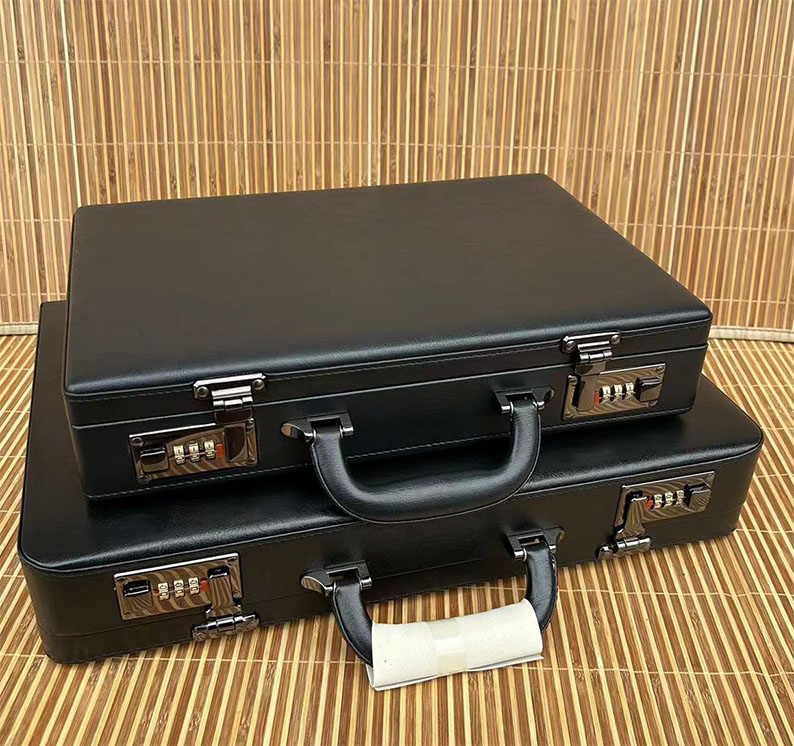 Portable Briefcase with Password Lock, Vintage Business Suitcase, A4 Multifunctional Storage Box for Valuables, Computer Case
