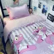 Cô gái bộ đồ giường trái tim dễ thương ký túc xá ba mảnh in tấm chăn đôi sinh viên đại học bốn mảnh 1,5 mét - Khăn trải giường
