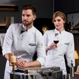 Одежда шеф -повара Семь -ДОВАРНЫЕ СЕЛКИ четыре размера, кухонная одежда, отель, рабочая одежда, одежда мужская длинная, запасная кухонная одежда, кухонная одежда