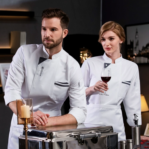 Одежда шеф -повара Семь -ДОВАРНЫЕ СЕЛКИ четыре размера, кухонная одежда, отель, рабочая одежда, одежда мужская длинная, запасная кухонная одежда, кухонная одежда