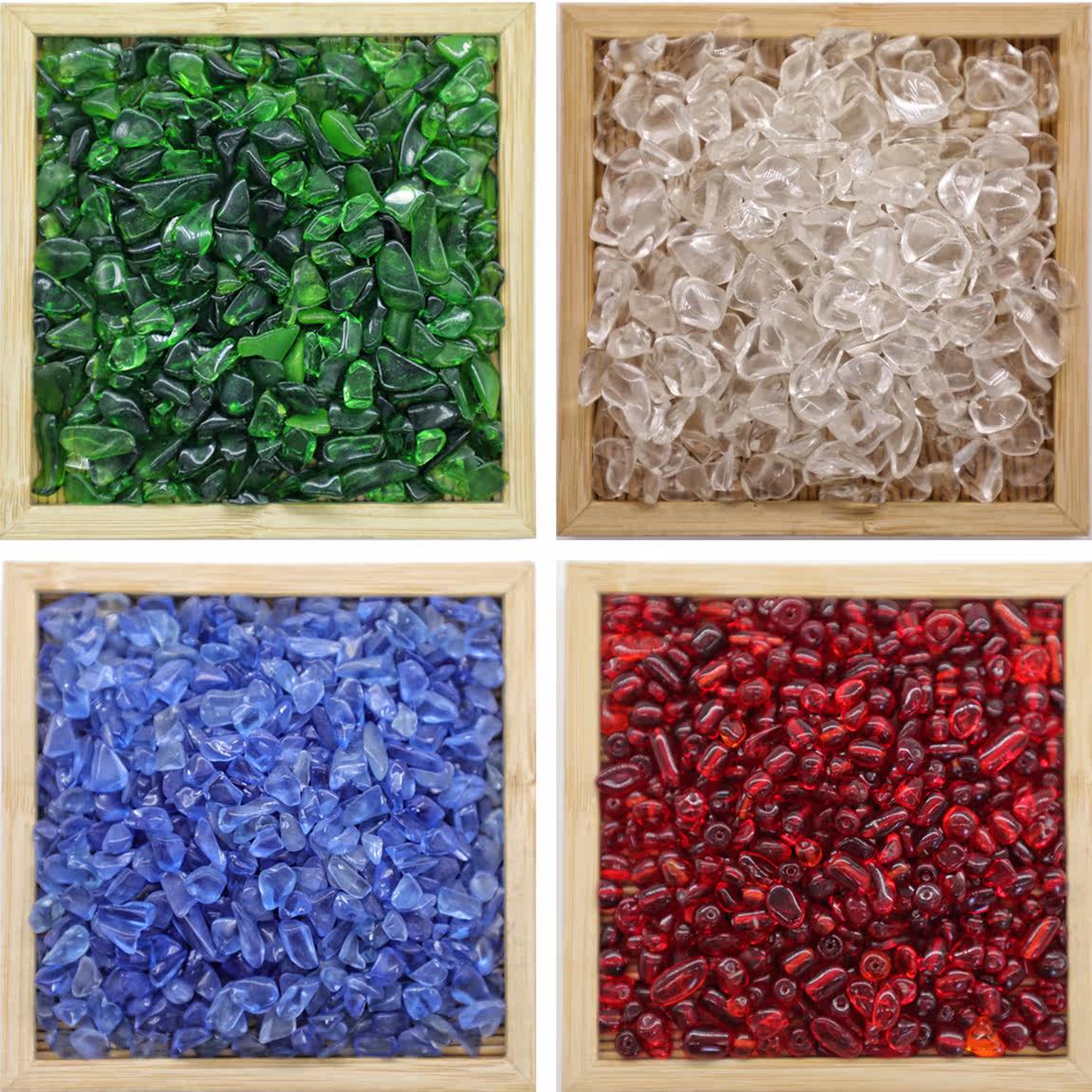 50 grams of natural gem Buddhist offering Manzaman tea Luo Tibetan green, white, blue and red glass crushed stone demagnetization purification
