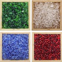50 grams of natural gem Buddhist offering Manzaman tea Luo installed green white blue and red glazed gravel demagnetization purification