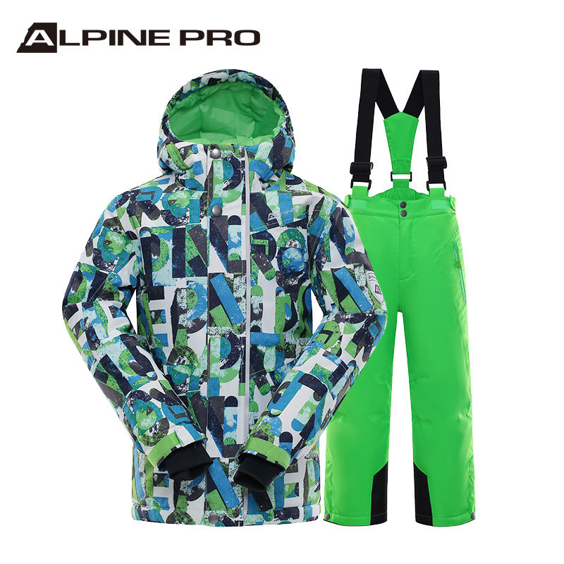 Alpine Pro Children's outdoor mountaineering sportswear thickened warm windproof ski suit set