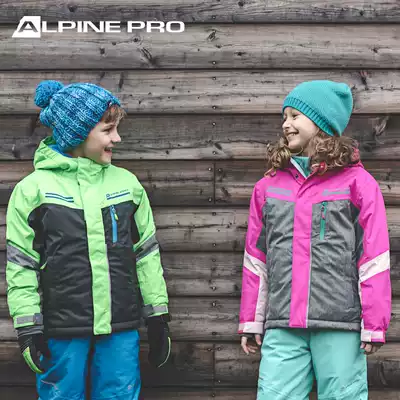 Alpine Ni winter children's ski suit set warm thick and velvet windproof and snowproof waterproof and breathable ski clothes and pants