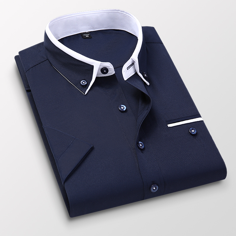2026 Men's Short-Sleeve Shirt Autumn Summer Korean Style Slim Fit Business Long-Sleeve Shirt Double Collar Top Versatile 2026 Men's Short-Sleeve Shirt Autumn Summer Korean Style Slim Fit Business Long-Sleeve Shirt Double Collar Top Versatile