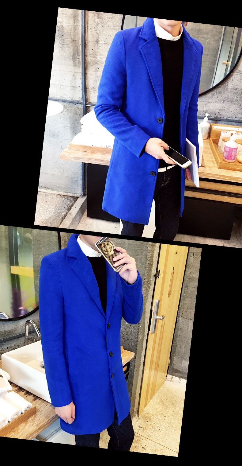 Mùa thu đông dài trench coat nam phiên bản Hàn Quốc của thời trang tự canh áo khoác len áo khoác thanh niên thời trang áo khoác nam đẹp