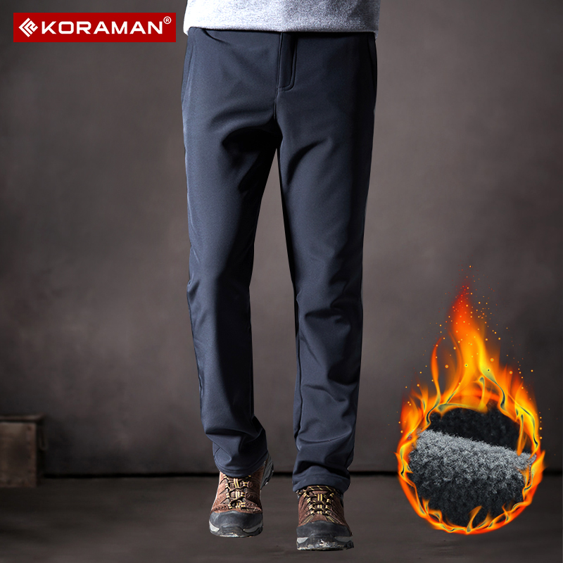 Outdoor punching pants men's winter plus suede thickened waterproof minus 40 degrees anti-chill windproof grip suede soft shell mountaineering skiing