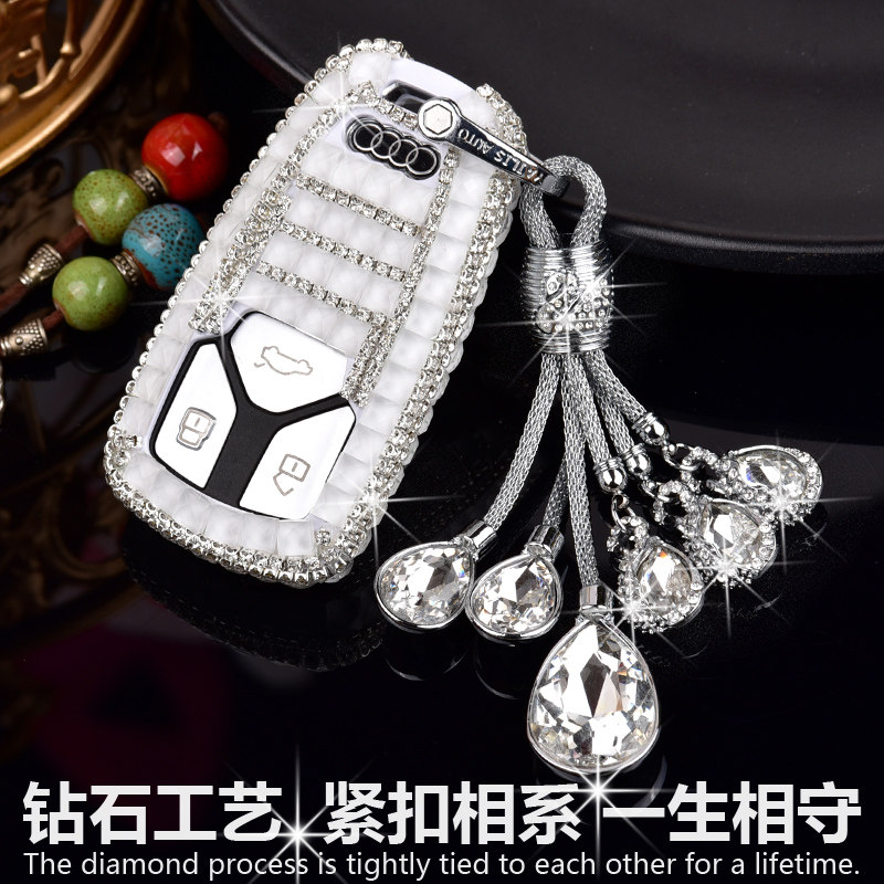 Audi A4L key case 21 Q5L Audi key chain A5Q7 case T men's and women's high-end drill Audi A4L key case