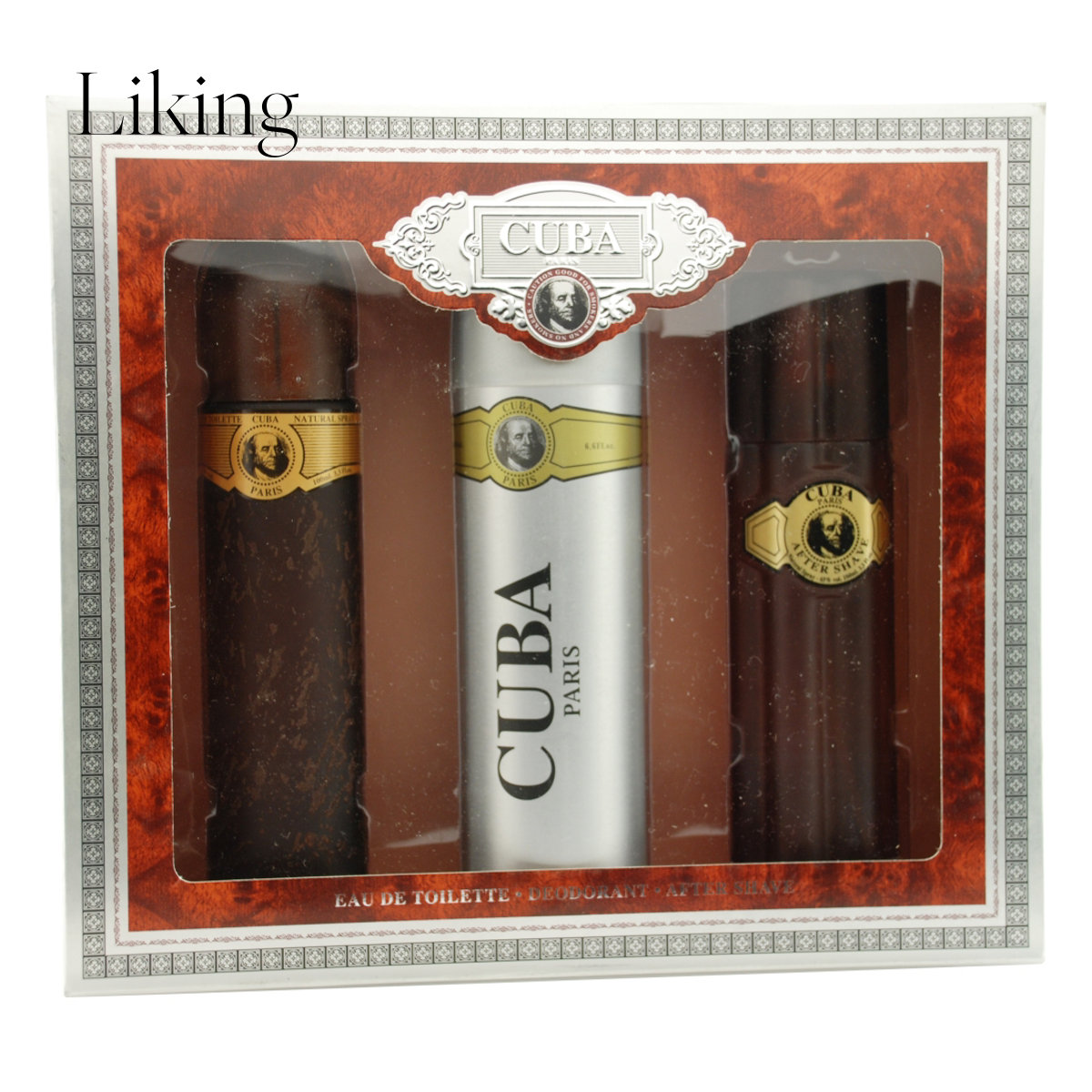 Cuba 男士淡香水喷雾3.3盎司&须后水喷雾3.3盎司&身体喷雾6.8盎司