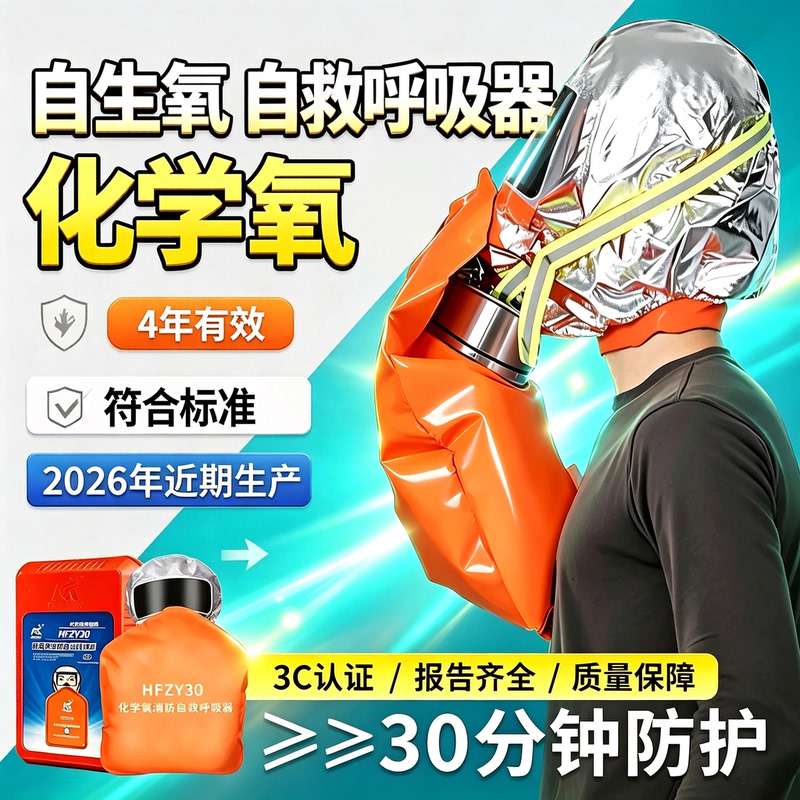 Hfzy30 Chemical Oxygen Fire-Fighting Self-Rescue Respirator Anti-Virus Anti-Smoke Fire Mask Filter Isolation Oxygen Mask