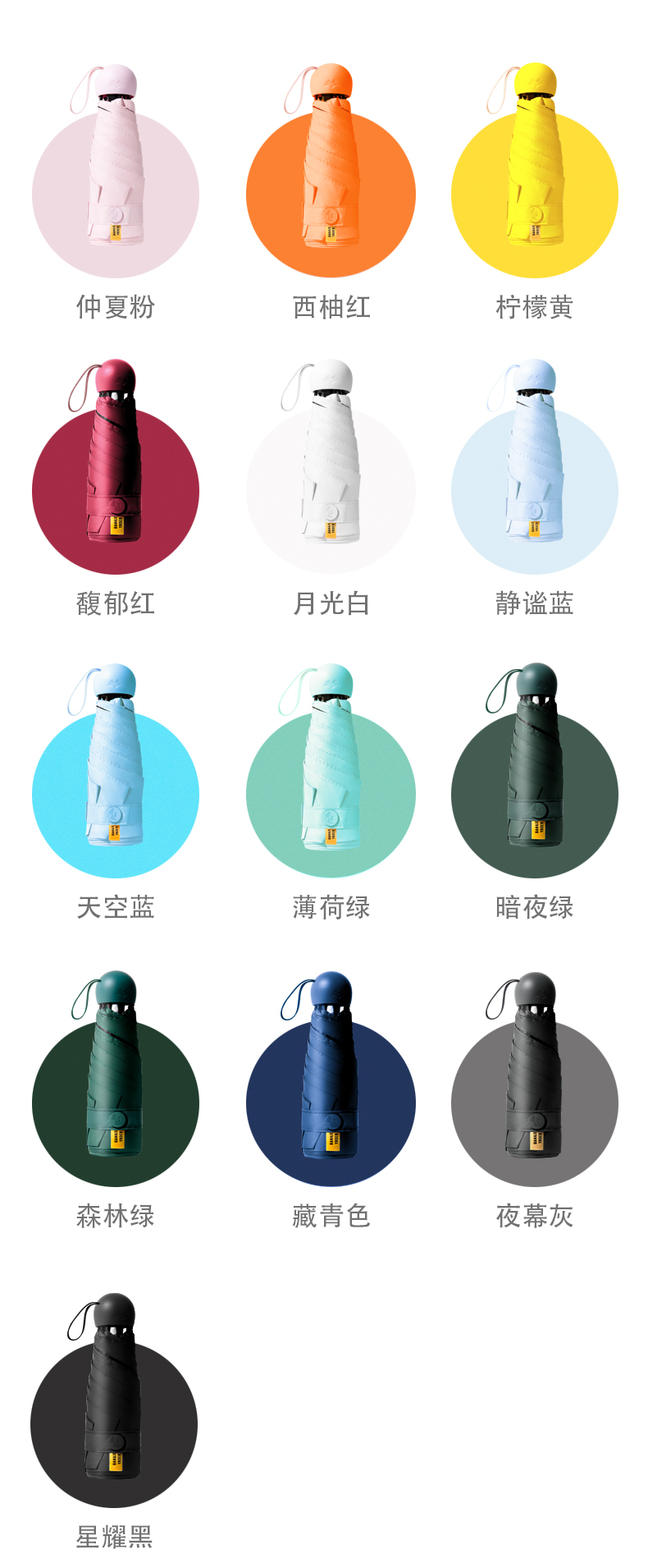 希明鹿钠 超轻胶囊五折伞 图2
