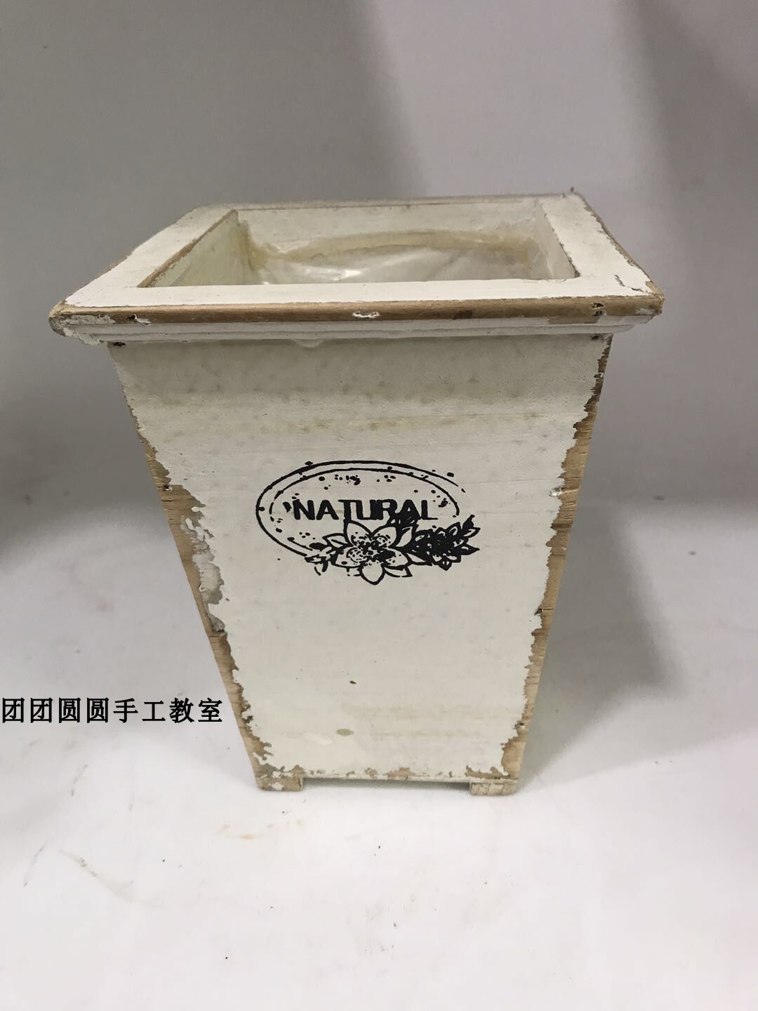 Group round Round Handmade Diy Import Retro Wooden Flower Pots Butterfly Cuba Painted Apply