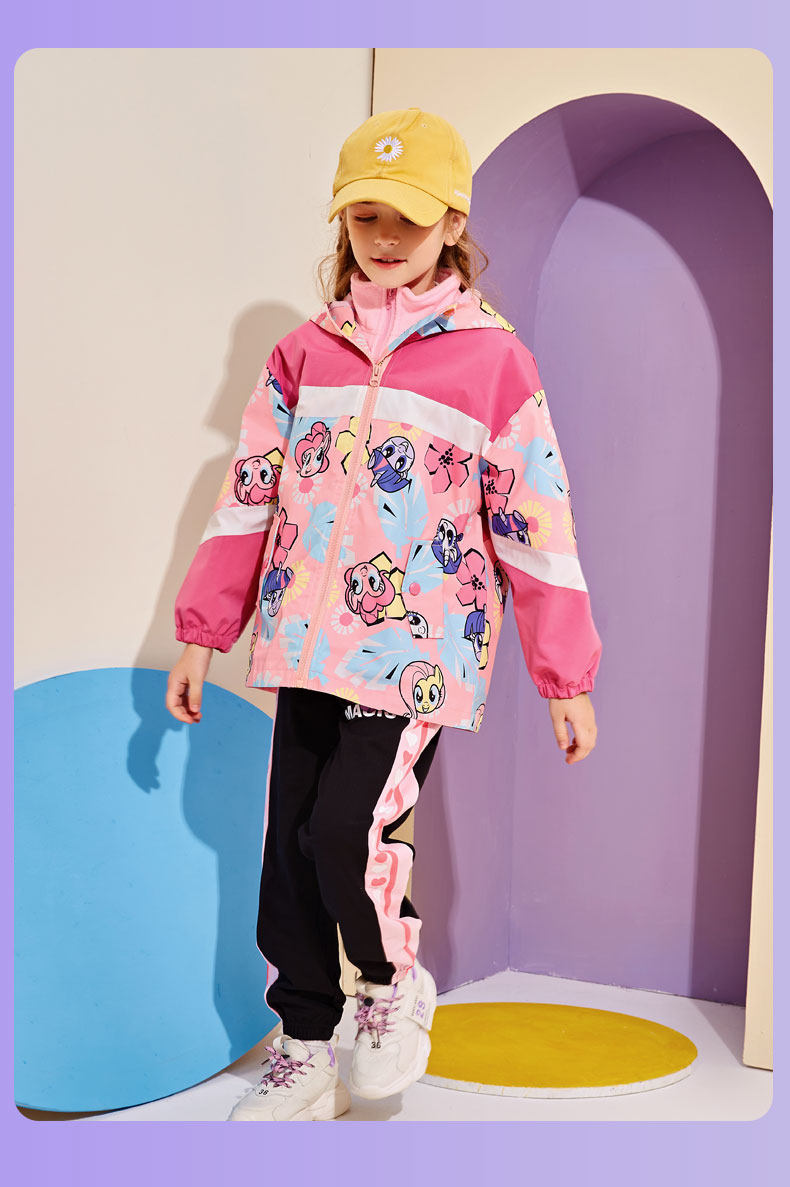 小马宝莉 22年秋季款 三合一可拆卸 女童冲锋衣两件套 聚划算双重优惠折后￥158.9包邮 110~160码多色可选