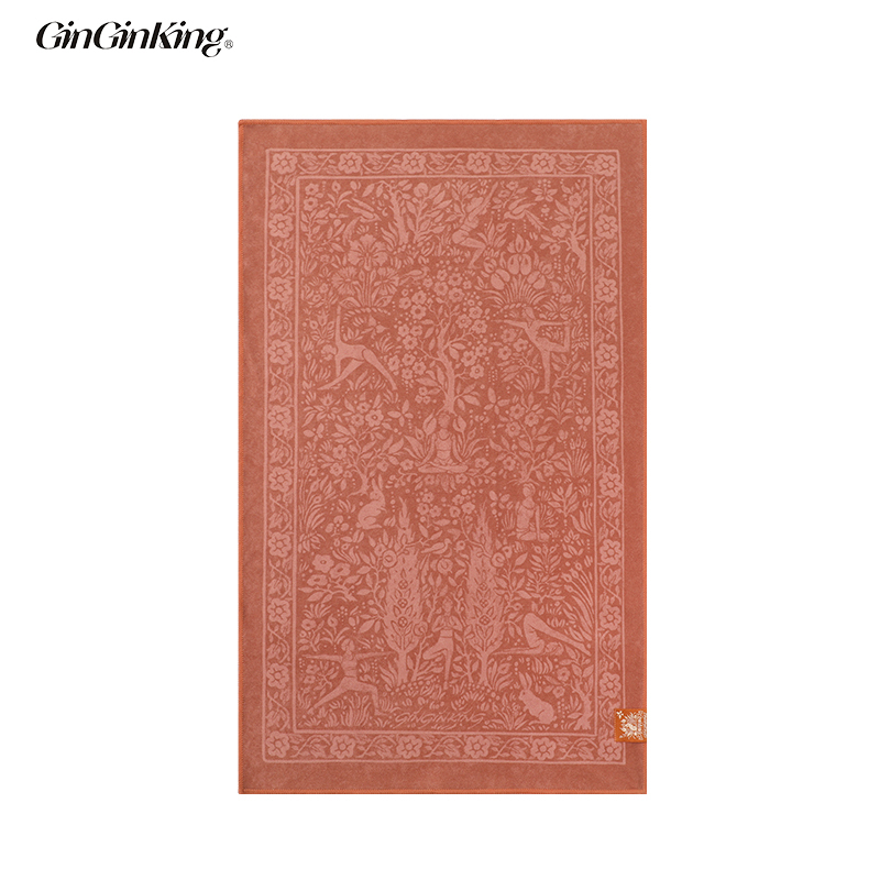Ginginking丨Original Design Yoga Non-Slip Sweat-Absorbing Warm Orange Forest Bunny Yoga Towel Small Towel