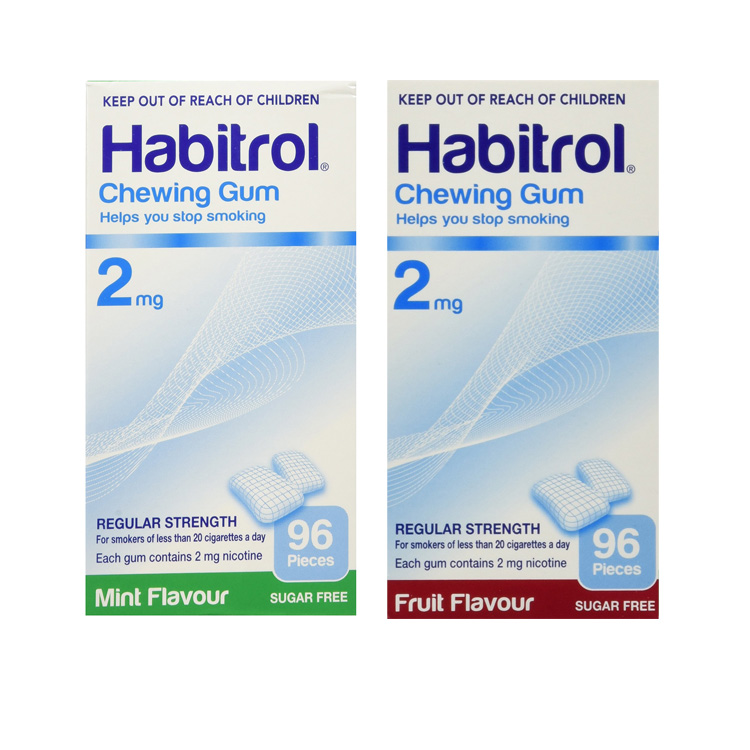Spot New Zealand imported Novartis Habitrol nicotine quit chewing gum 96 2mg fruit mint