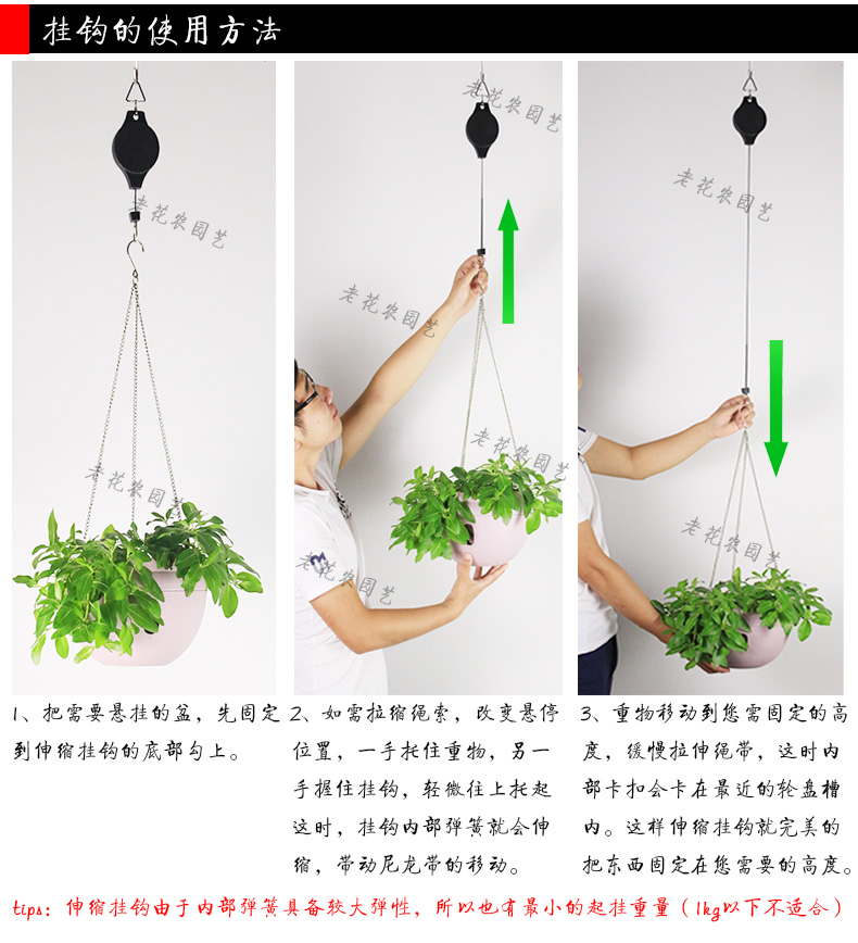 Sparrow chậu hoa làm vườn móc kính thiên văn sáng tạo các mặt hàng gia dụng có thể được nâng dây cà rốt lồng xanh móc treo chậu trồng rau