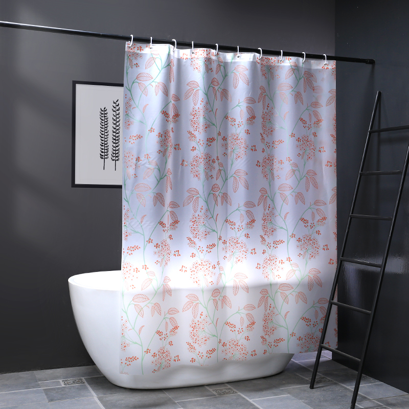 Bathroom Bath Curtain Suit Free of perforated patterned dressing room waterproof and anti-mould thickened hanging curtain partition window door curtain