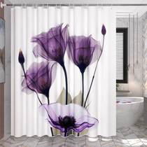 Toilet shower curtain set non-perforated bathroom partition curtain waterproof thick curtain curtain shower polyester hanging curtain