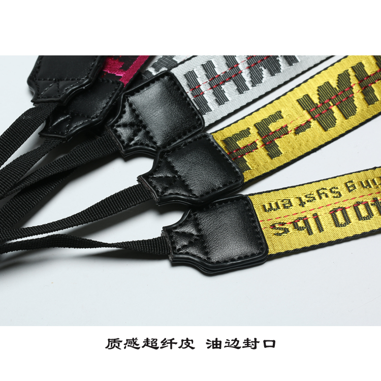 SLR dây đeo máy ảnh kỹ thuật số dây đeo máy ảnh máy ảnh micro duy nhất với tùy chỉnh chữ vàng offwhite - Phụ kiện máy ảnh DSLR / đơn chan may chup hinh