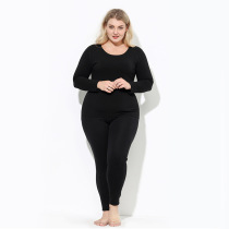 De Rong plus fat plus size thermal underwear ladies 200kg no trace fever plus fat mm a set of autumn trousers