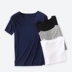 Mùa xuân và mùa hè phương thức cotton không có dấu vết ngắn tay nam kinh doanh Áo phông cổ chữ V mặc áo sơ mi bó sát bó sát trái tim nửa tay áo áo thun pierre cardin Áo phông ngắn